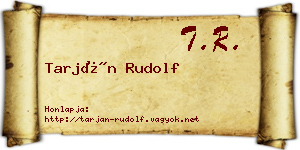 Tarján Rudolf névjegykártya